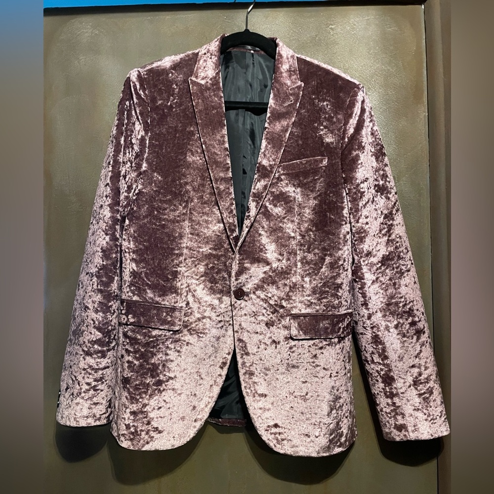 ASOS Velvet Blazer in Deep Mauve